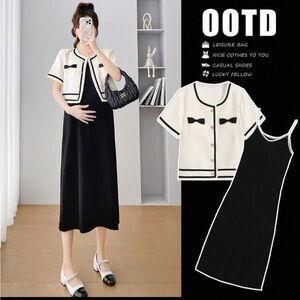 Chic Black Dress and Short Sleeve Jacket set